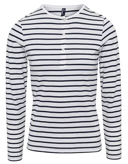 Women´s Long-John Roll Sleeve Tee - White/Navy (ca. Pantone 2766C)