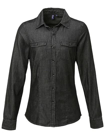 Women´s Jeans Stitch Denim Shirt - Black Denim (ca. Pantone 433C)