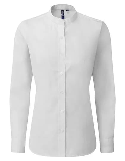 Women´s Banded Collar Grandad Shirt - White