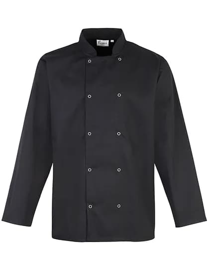 Chef´s Long Sleeve Stud Jacket - Black