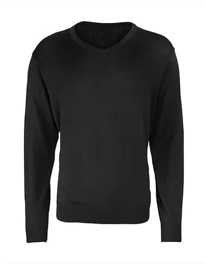 Men´s V-Neck Knitted Sweater - Black (ca. Pantone Black C)
