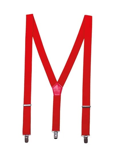 Clip On Trousers Braces/Suspenders - Red
