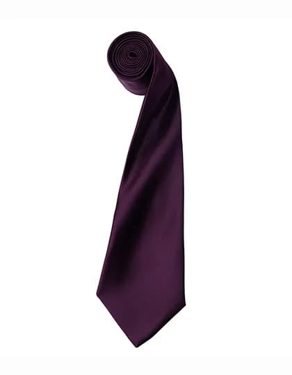 Colours Collection Satin Tie - Aubergine (ca. Pantone 5115C)