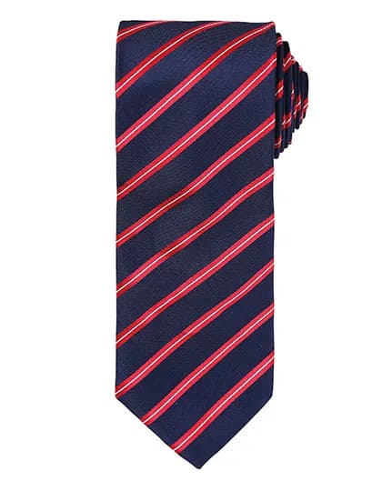 Sports Stripe Tie - Navy (ca. Pantone 2378C)/Red