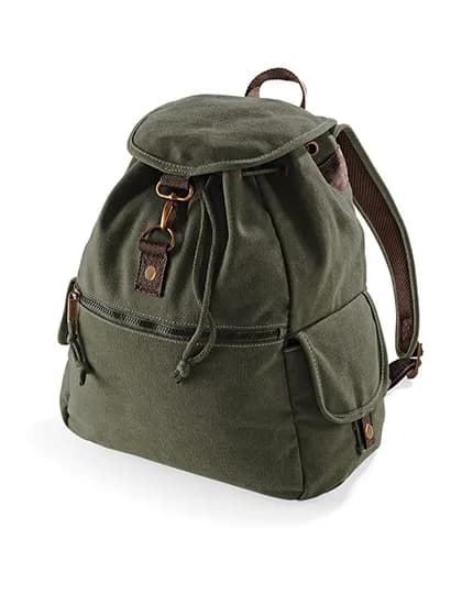 Vintage Canvas Backpack - Vintage Military Green