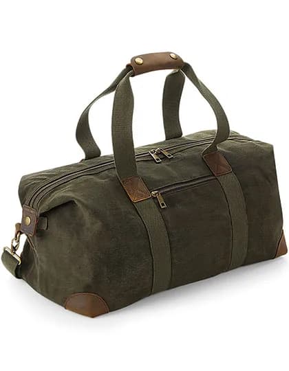 Heritage Waxed Canvas Holdall - Olive Green