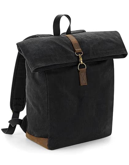 Heritage Waxed Canvas Backpack - Black