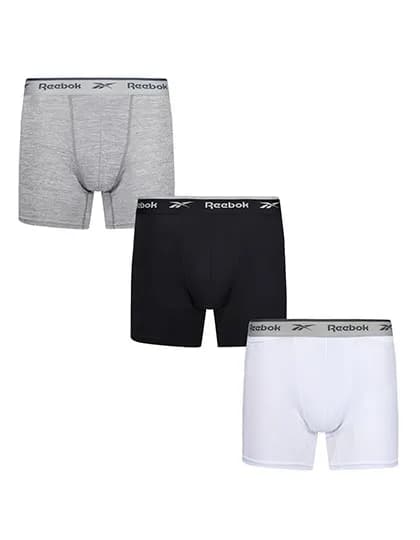 Men´s Medium Sports Trunk - Ainslie (3 Pair Pack) - Black/White/Grey Marl