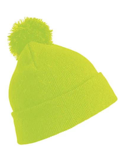 Junior Pom Pom Beanie - Fluorescent Yellow