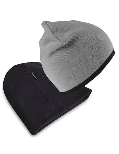 Soft Feel Cuffless Reversible Beanie - Grey/Black