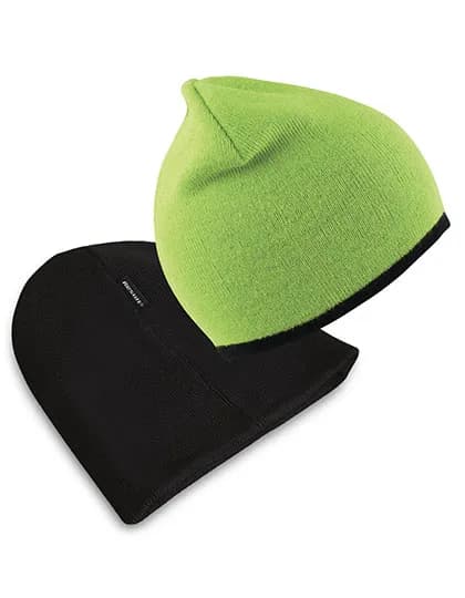 Soft Feel Cuffless Reversible Beanie - Lime/Black