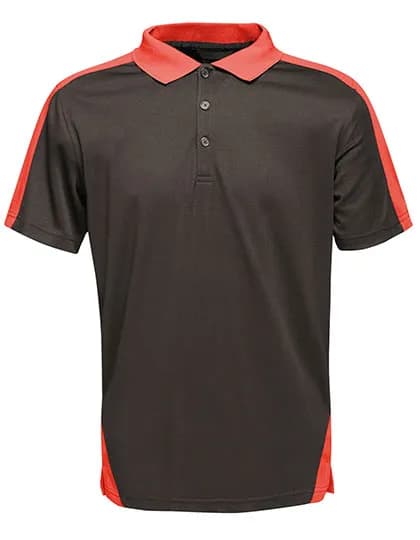 Contrast Coolweave Polo - Black/Classic Red