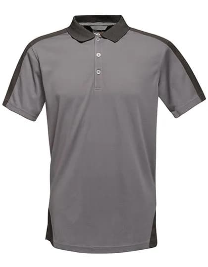 Contrast Coolweave Polo - Seal Grey (Solid)/Black
