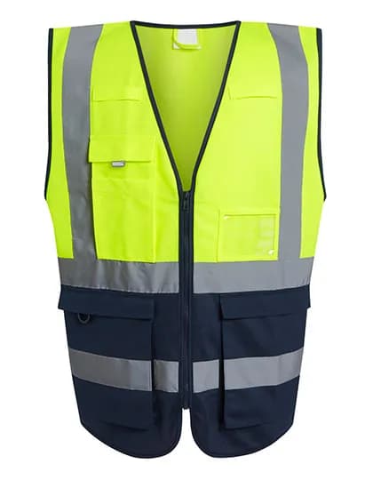 Pro Hi-Vis Executive Vest - Yellow/Navy