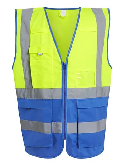 Pro Hi-Vis Executive Vest - Yellow/Royal Blue
