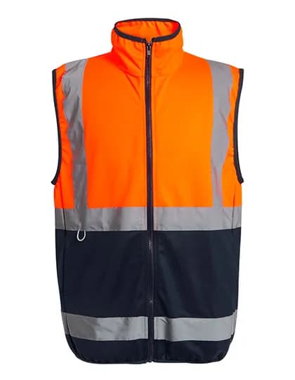 Pro Hi-Vis Full Zip Gilet - Orange/Navy