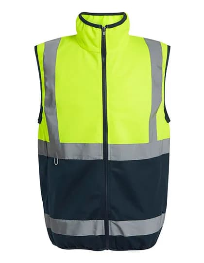 Pro Hi-Vis Full Zip Gilet - Yellow/Navy