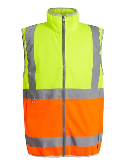 Pro Hi-Vis Full Zip Gilet - Yellow/Orange
