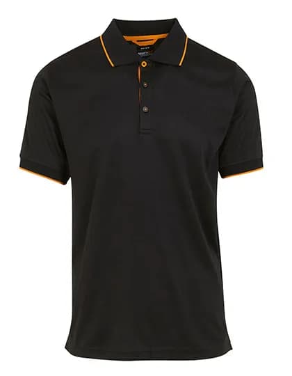 Navigate Short Sleeve Polo - Black/Orange Pop