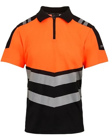 Hi-Vis X-Pro Polo (Class 1) - Black/Orange