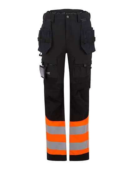 Hi-Vis X-Pro Stretch Holster Trouser (Class 1) - Black/Orange