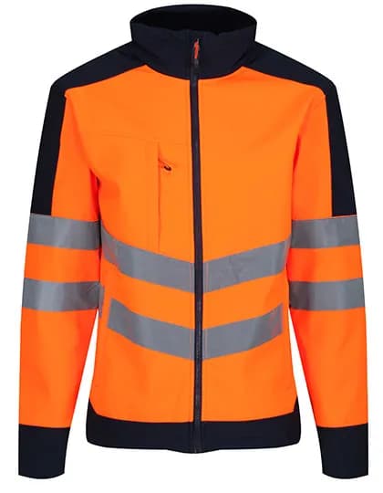 Pro Hi-Vis Softshell Jacket - Orange/Navy