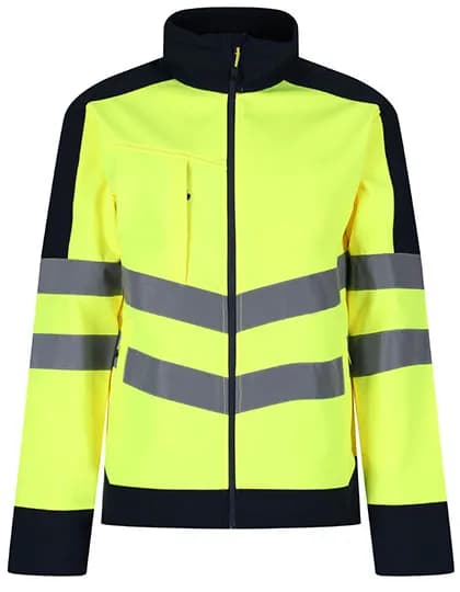 Pro Hi-Vis Softshell Jacket - Yellow/Navy