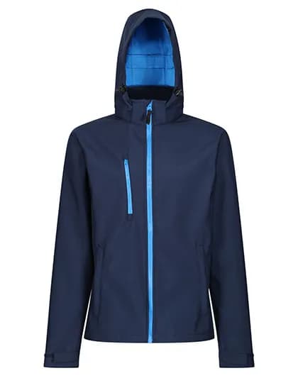 Venturer 3-Layer Printable Hooded Softshell Jacket - Navy/French Blue