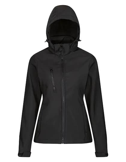 Women´s Venturer 3-Layer Printable Hooded Softshell Jacket - Black/Black