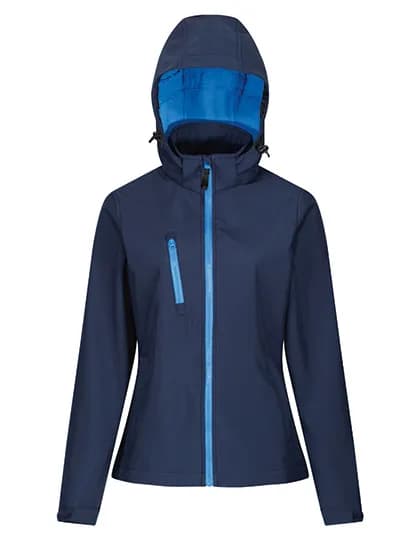 Women´s Venturer 3-Layer Printable Hooded Softshell Jacket - Navy/French Blue