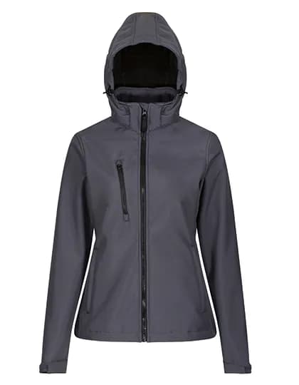 Women´s Venturer 3-Layer Printable Hooded Softshell Jacket - Seal Grey/Black