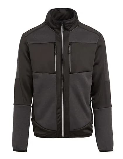 E-volve Unisex Knit Effect Stretch Midlayer Jacket - Ash (Heather)/Black