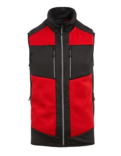 E-volve Unisex Knit Effect Stretch Bodywarmer - Classic Red/Black