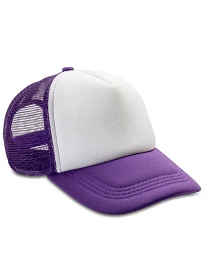 Detroit ½ Mesh Truckers Cap - Purple/White