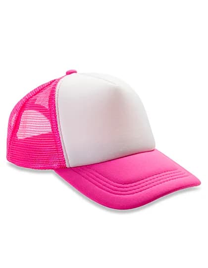 Detroit ½ Mesh Truckers Cap - Super Pink/White