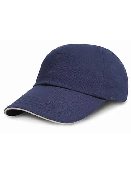 Junior Heavy Brushed Cotton Cap - Navy/White