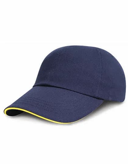 Heavy Brushed Cotton Cap - Navy/Yellow