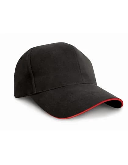 Pro-Style Heavy Cotton Cap - Black/Red