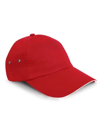 Printers Plush Cotton 5 Panel Cap - Red/White
