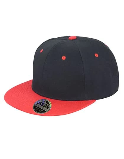 Bronx Original Flat Peak Snapback Dual Colour Cap - Black/Red