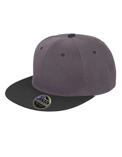 Bronx Original Flat Peak Snapback Dual Colour Cap - Heather Grey/Black