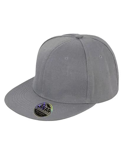 Bronx Original Flat Peak Snapback Cap - Heather Grey