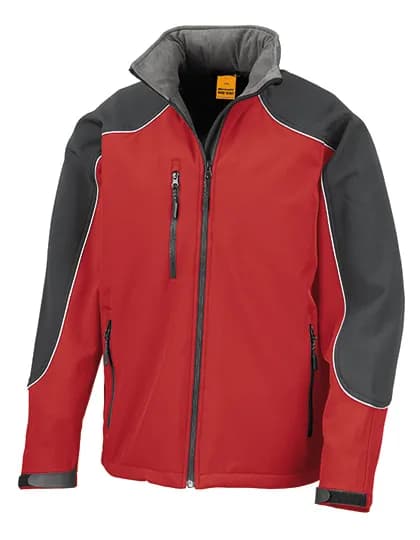 Hooded Soft Shell Jacket - Red/Black