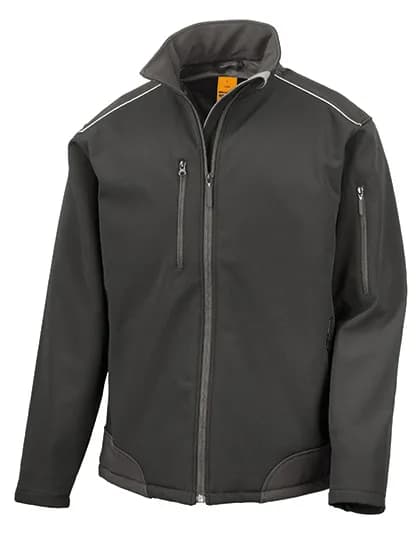 Ripstop Soft Shell Workwear Jacket With Cordura Panels - Black