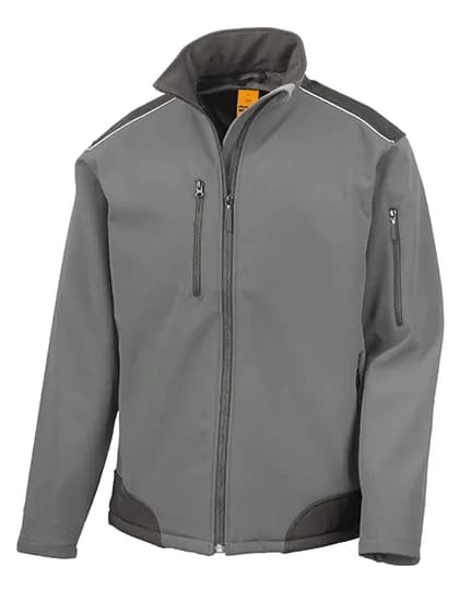 Ripstop Soft Shell Workwear Jacket With Cordura Panels - Grey/Black