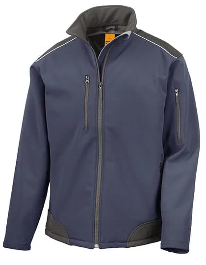Ripstop Soft Shell Workwear Jacket With Cordura Panels - Navy/Black