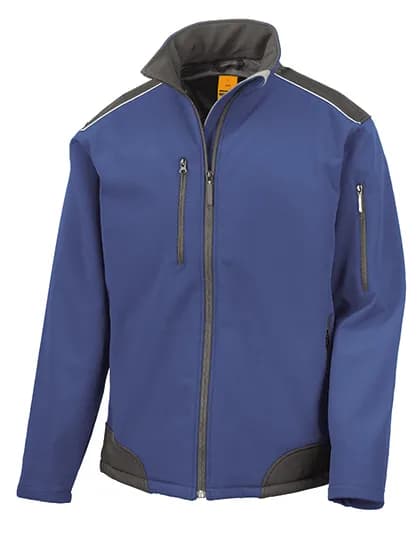 Ripstop Soft Shell Workwear Jacket With Cordura Panels - Royal/Black