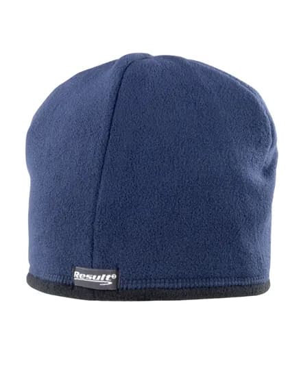 Reversible Microfleece Bob Hat - Navy/Black