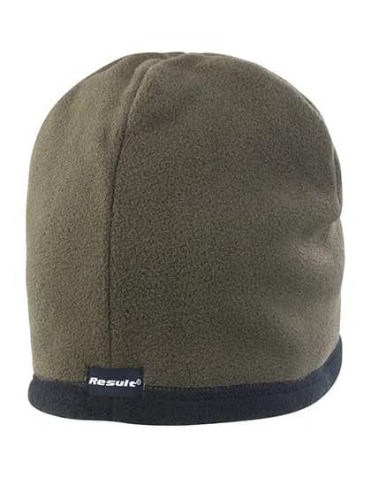 Reversible Microfleece Bob Hat - Olive Green/Black