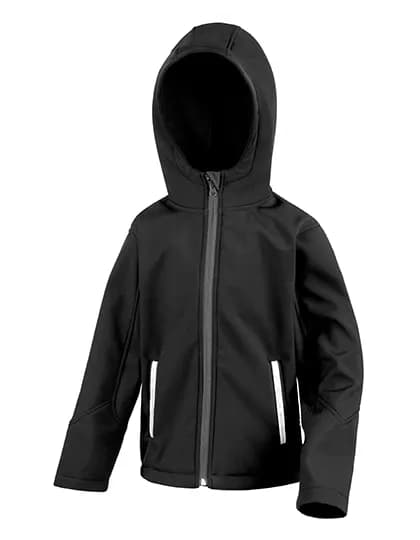 Junior TX Performance Hooded Soft Shell Jacket - Black/Grey